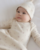 QUINCY MAE KNOTTED BABY GOWN + HAT SET FALL DITSY