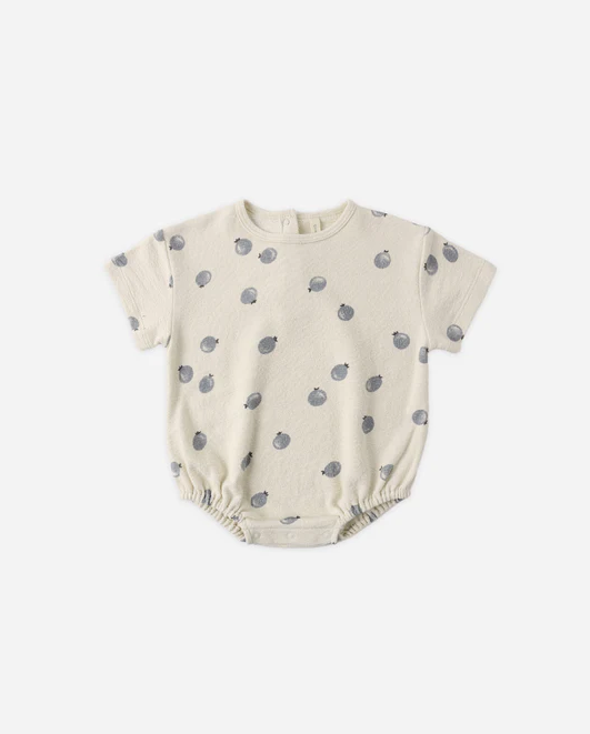 QUINCY MAE RELAXED SHORT SLEEVE BUBBLE ROMPER BLUEBERRIES