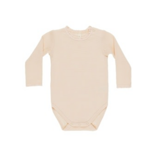 WAFFLE LONG SLEEVE BODYSUIT || ANTIQUE
