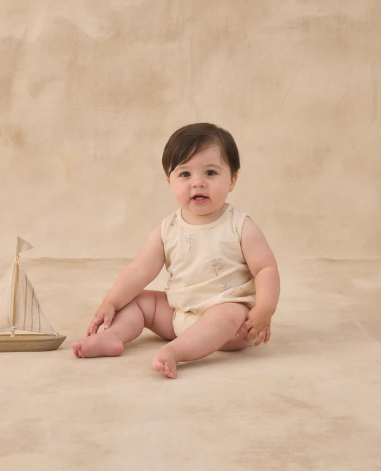 RYLEE + CRU BUBBLE ONESIE PALMS