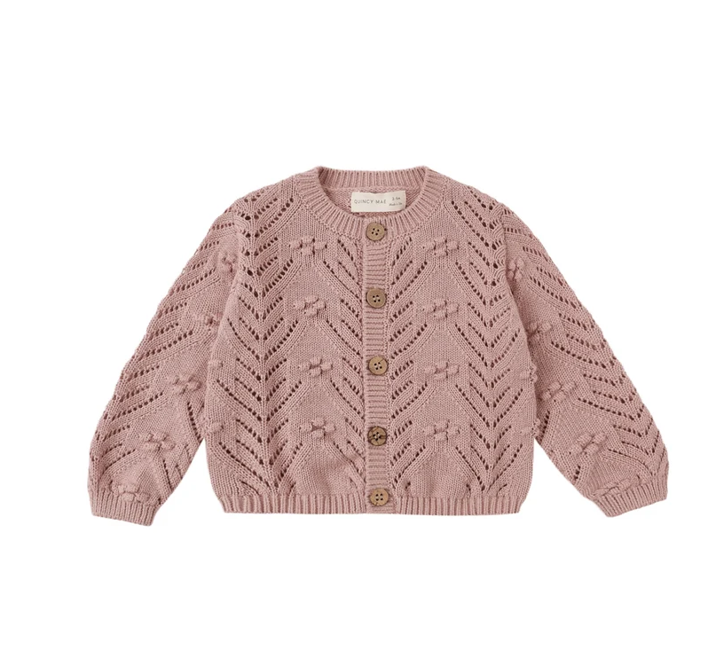 QUINCY MAE KNITTED CARDIGAN - MAUVE