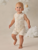 QUINCY MAE RIBBED HENLEY ROMPER - DINOS