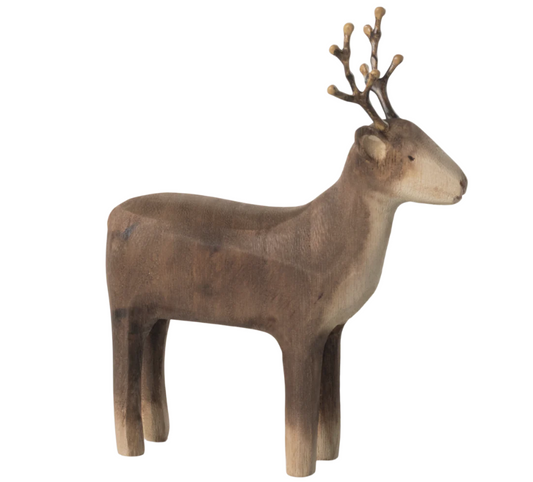 MAILEG WOODEN REINDEER, SMALL