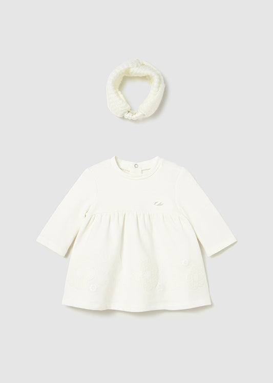 MAYORAL BABY FLEECE DRESS WITH HEADBAND