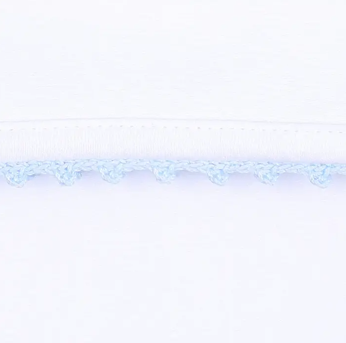 MAGNOLIA BABY JOY SPRING EMBROIDERED FOOTIE WITH CROCHET TRIM