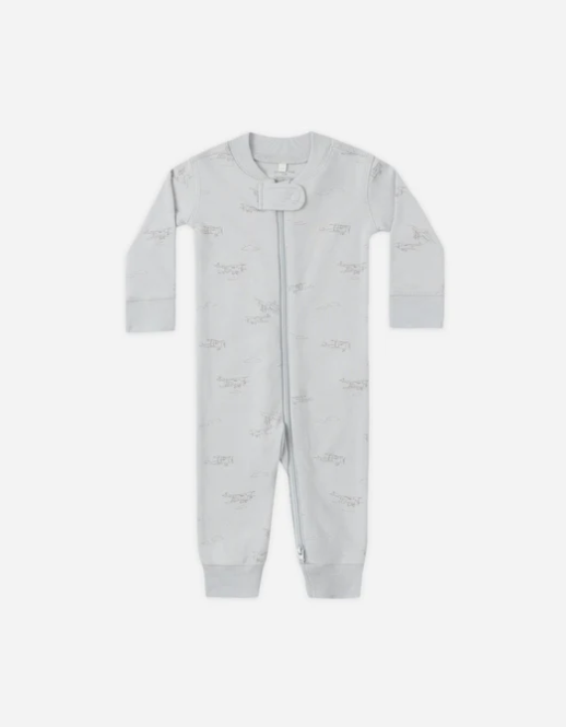 QUINCY MAE ZIP LONGSLEEVE SLEEPER - AIRPLANE