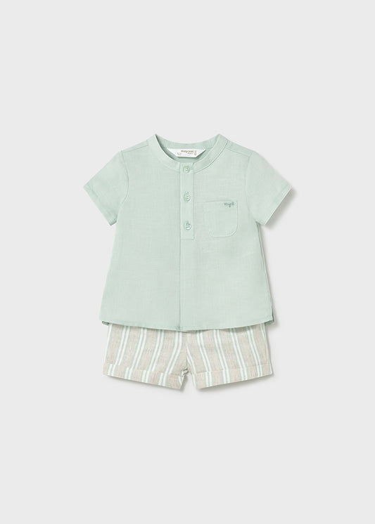 MAYORAL NEWBORN BOY SHORTS AND SHIRT SET