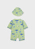 MAYORAL BATHING BODYSUIT WITH HAT-KALE