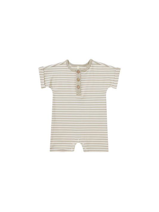 QUINCY MAE SHORT SLEEVE ONE-PIECE ASH STRIPE