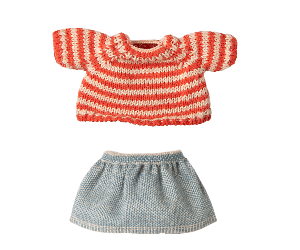 MAILEG KNITTED SWEATER AND SKIRT, BIG SISTER
