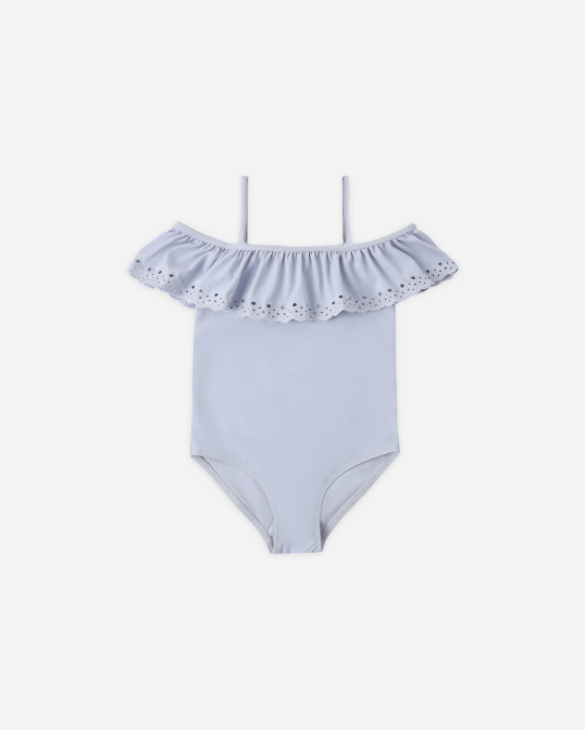 RYLEE + CRU OFF THE SHOULDER ONE-PIECE PERIWINKLE