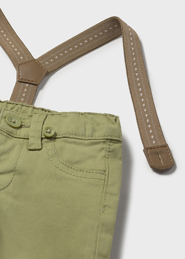 MAYORAL BOY PANTS WITH SUSPENDERS OLIVE