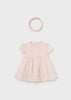 MAYORAL TULLE ROMPER WITH CROWN- BLUSH