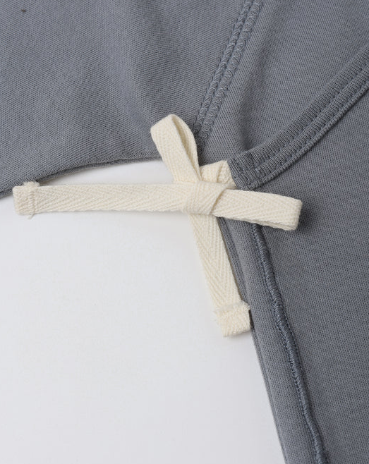 QUINCY MAE WRAP TOP + FOOTED PANT SET SLATE