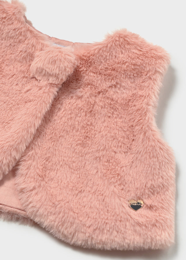 MAYORAL FAUX FUR VEST PINK