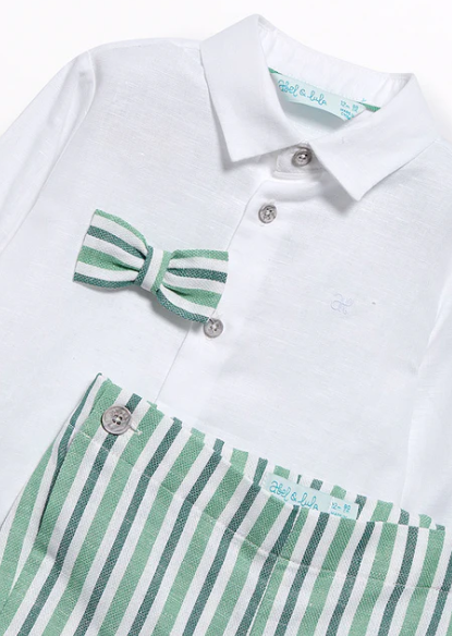 ABEL & LULA SHORTS AND SHIRT SET WITH BOW TIE