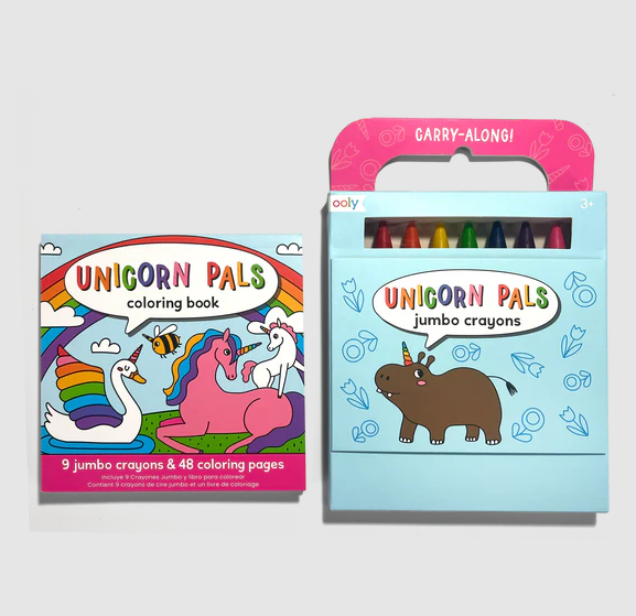 CARRY ALONG CRAYONS & COLORING BOOK KIT - UNICORN