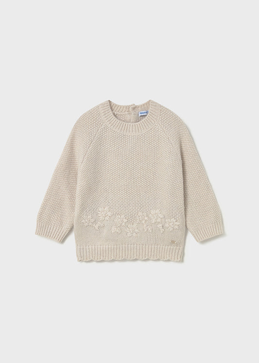 MAYORAL EMBROIDERED KNIT SWEATER