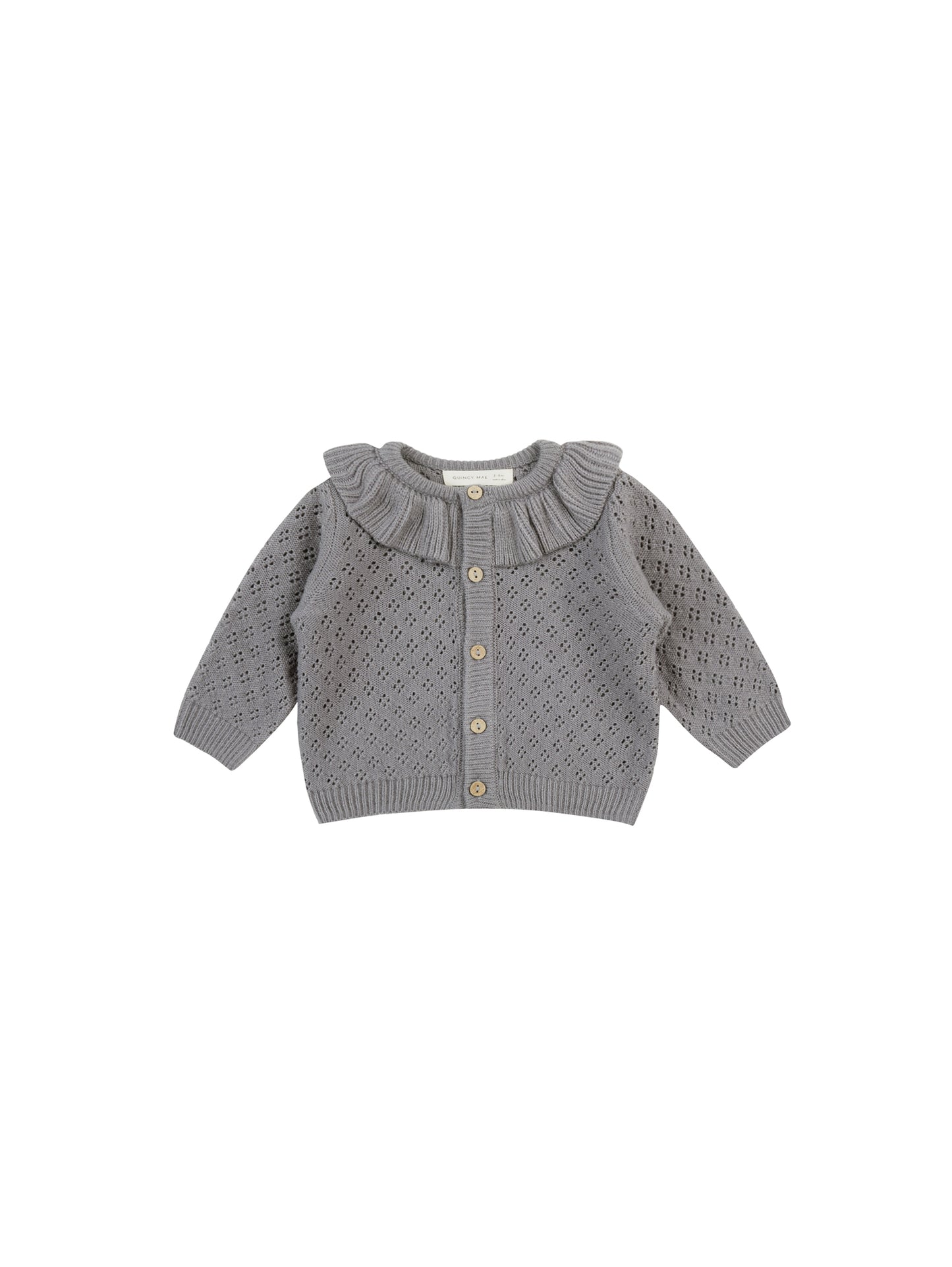 QUINCY MAE RUFFLE COLLAR CARDIGAN - LAGOON