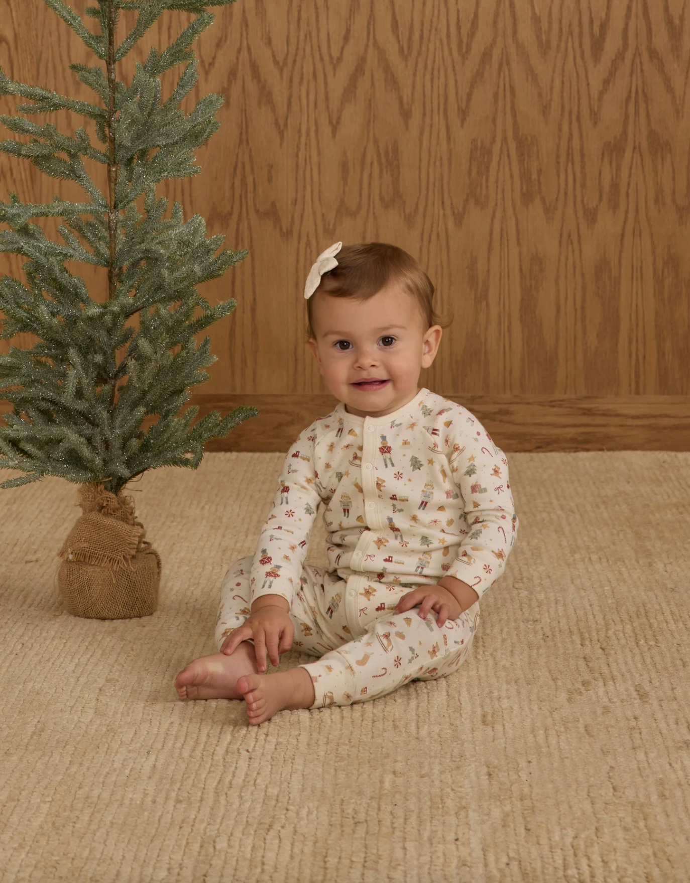 RYLEE + CRU ORGANIC LONG JOHN PAJAMAS FESTIVE