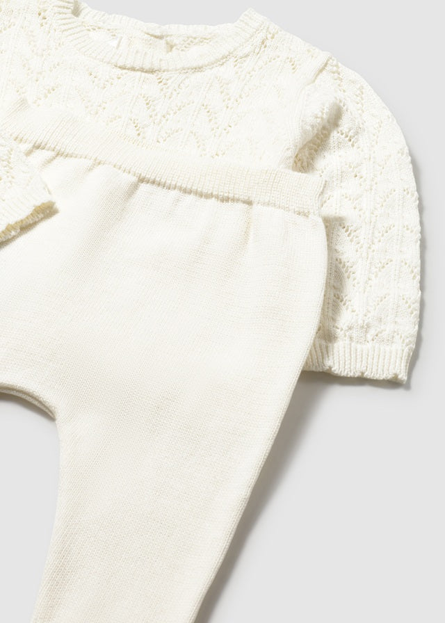 MAYORAL NEWBORN GIRL KNIT PANTS AND SWEATER SET