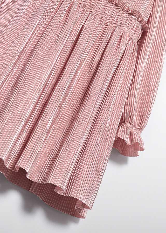 ABEL & LULA GIRL PLEATED KNIT DRESS