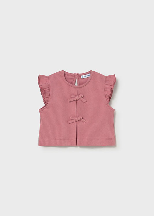MAYORAL BABY RIBBED BOW TOP