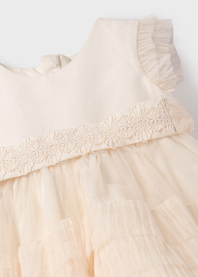 ABEL & LULA PLEATED RUFFLE TULLE DRESS
