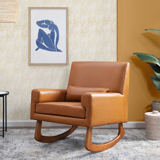 BABYLETTO SLEEPYTIME ROCKER IN VEGAN LEATHER TAN VEGAN LEATHER