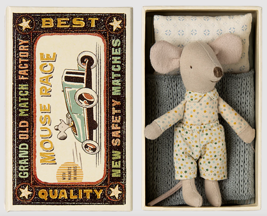 MAILEG LITTLE BROTHER MOUSE IN MATCHBOX