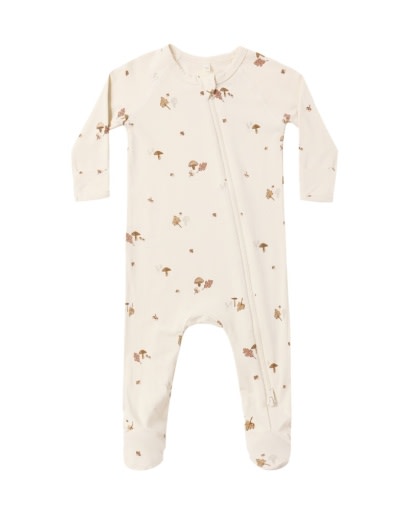 QUINCY MAE BAMBOO ZIP FOOTIE WOODLAND