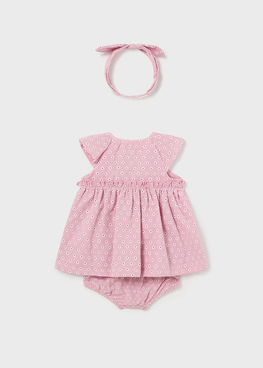 MAYORAL DRESS BLOOMER & HEADBAND SET