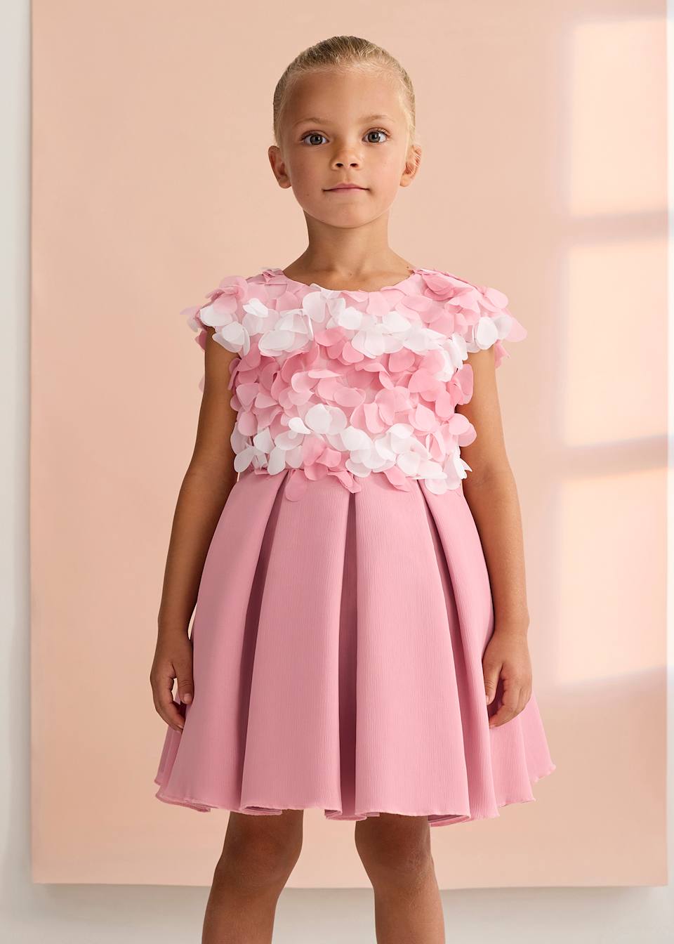 ABEL & LULA 3D FLORAL CHIFFON DRESS