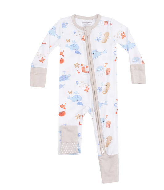 ANGEL DEAR COASTAL ABCS 2 WAY ZIPPER ROMPER