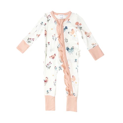 HEIRLOOM CHICKENS 2 WAY RUFFLE ZIPPER ROMPER
