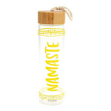 GLASS WATER BOTTLE - NAMASTE