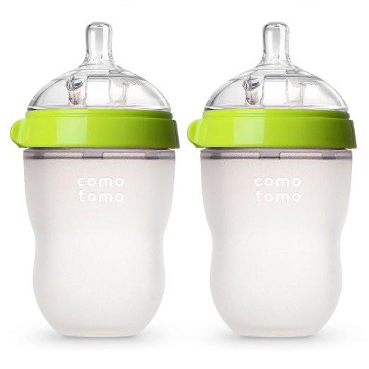 COMOTOMO BABY BOTTLE 8 OZ GREEN DOUBLE PACK