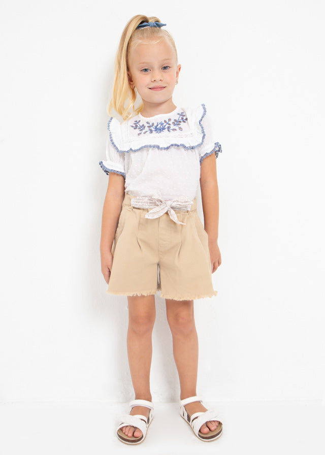 MAYORAL PLUMETI EMBROIDERED BLOUSE