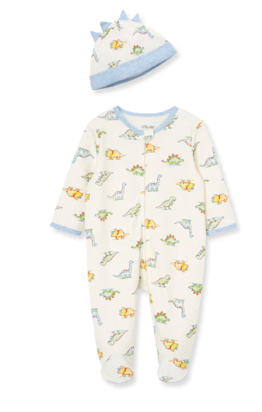 DINOMITE FOOTED ONE-PIECE AND HAT