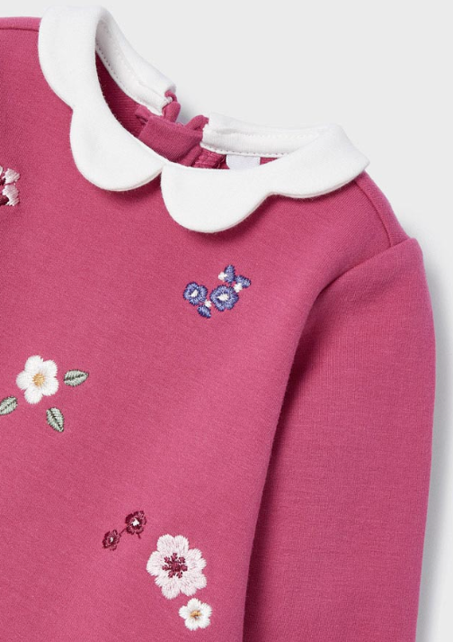 MAYORAL EMBROIDERED FLEECE DRESS
