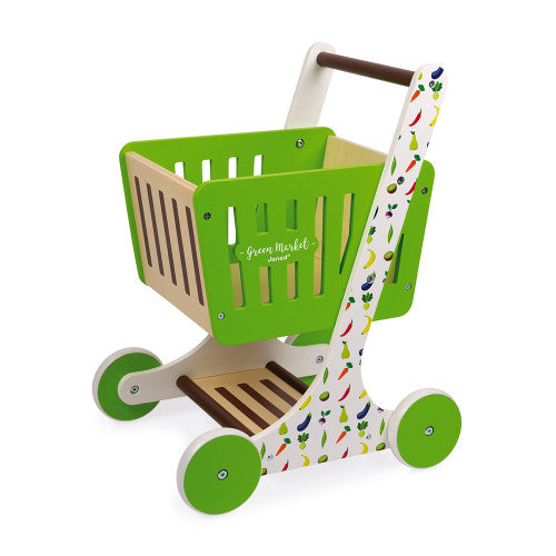 JANOD GREEN MARKET WOODEN SHOPPING TROLLEY
