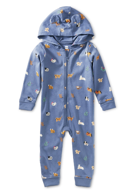 BEAR EARS HOODED BABY ROMPER