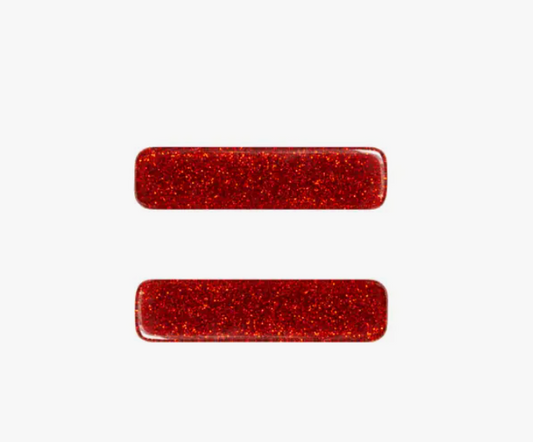 BABY BLING 2PK GLITTER BAR CLIP: GLITTER RED