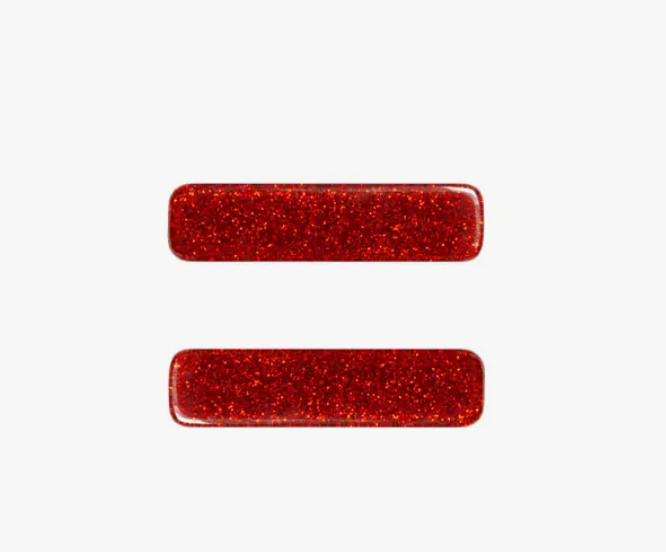 BABY BLING 2PK GLITTER BAR CLIP: GLITTER RED