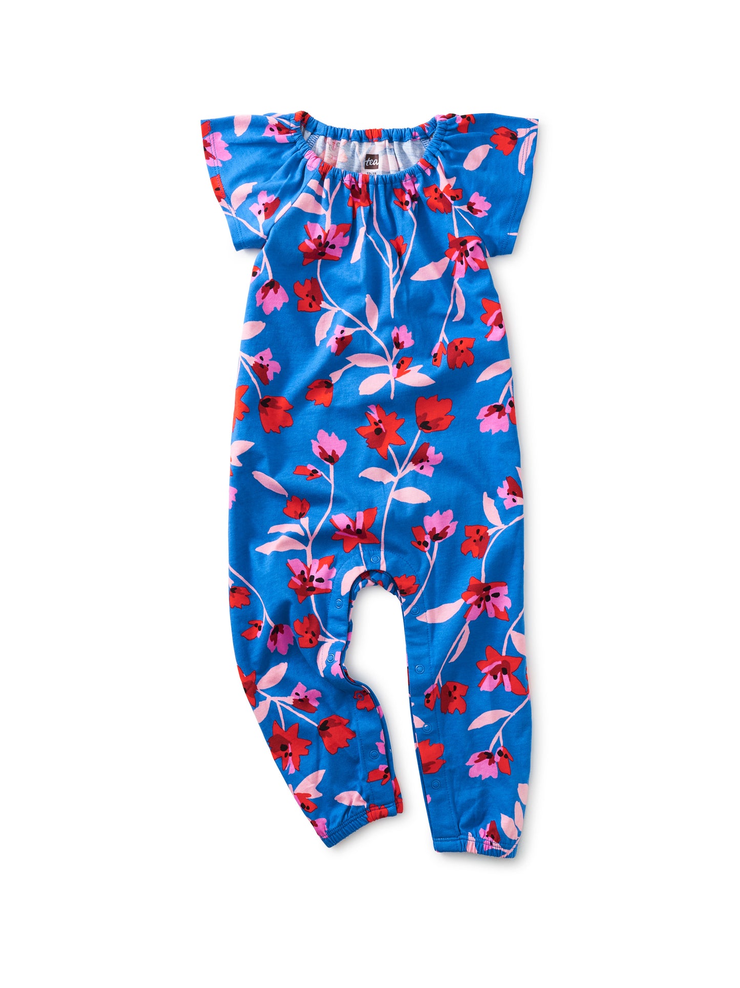 TEA FLUTTER SLEEVE BABY ROMPER - FLORAL BREEZE