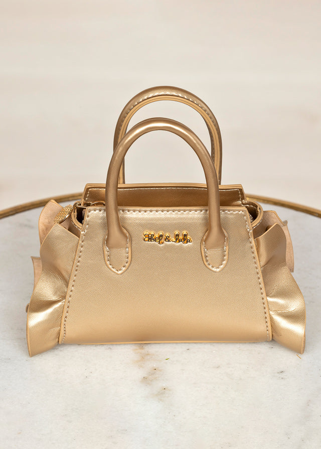 ABEL + LULA RUFFLED BAG - GOLD