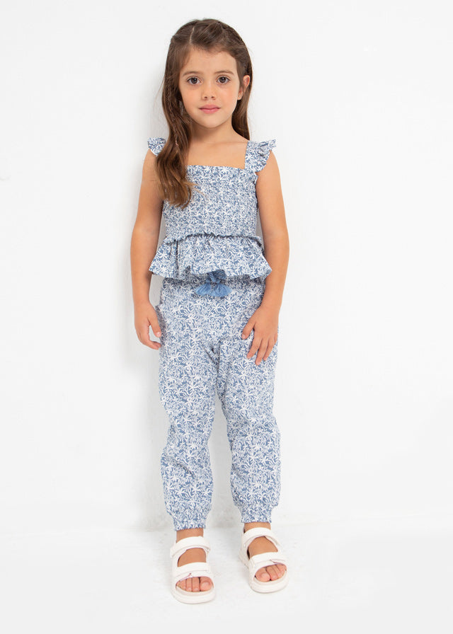 MAYORAL PORCELAIN SMOCKED COTTON BLOUSE