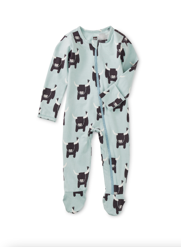 TEA COLLECTION FOOTED ZIP FRONT BABY ROMPER