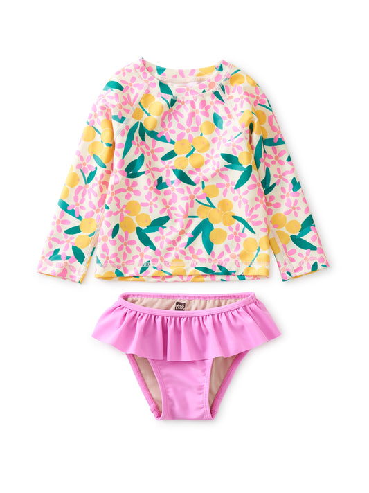 TEA RASH GUARD BABY SWIM SET - VANILLA FLORAL