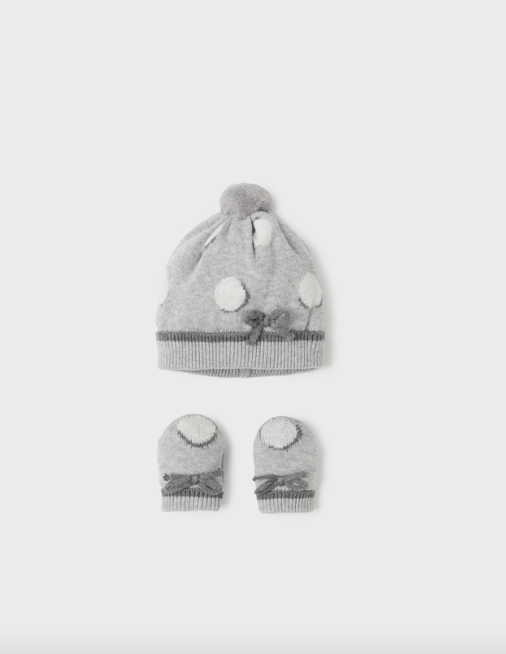 SET GREY HAT AND GLOVES